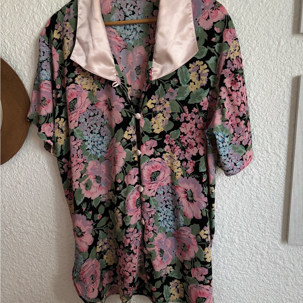 Vintage 90s Victoria's Secret Floral Sleep Shirt